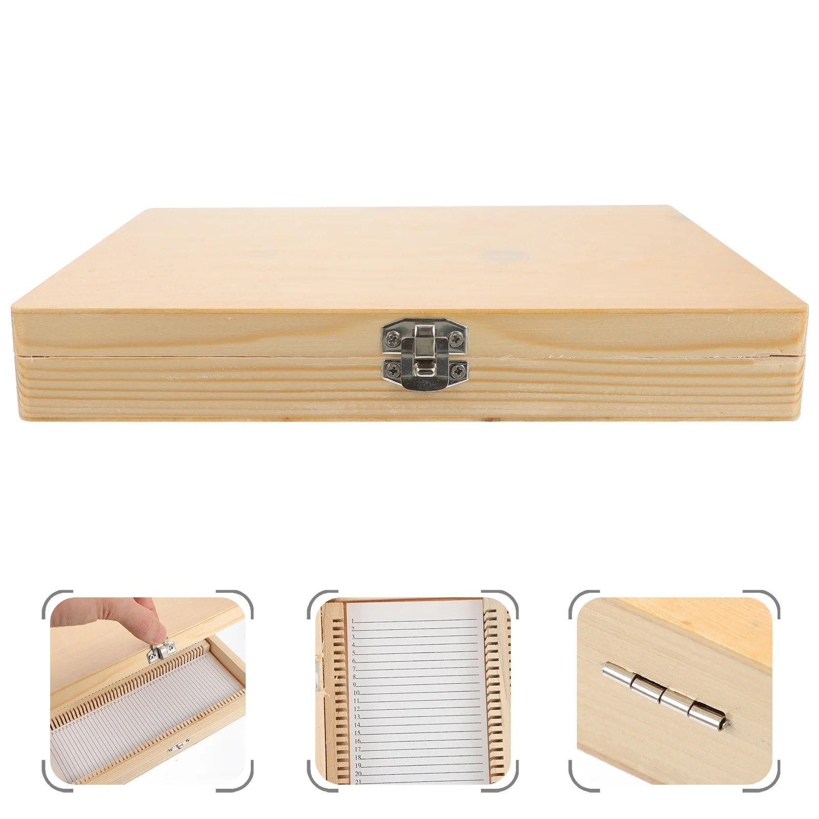 Prepared Storage Microscope Holder Slideshow Organizer Wood Container Wooden Tray