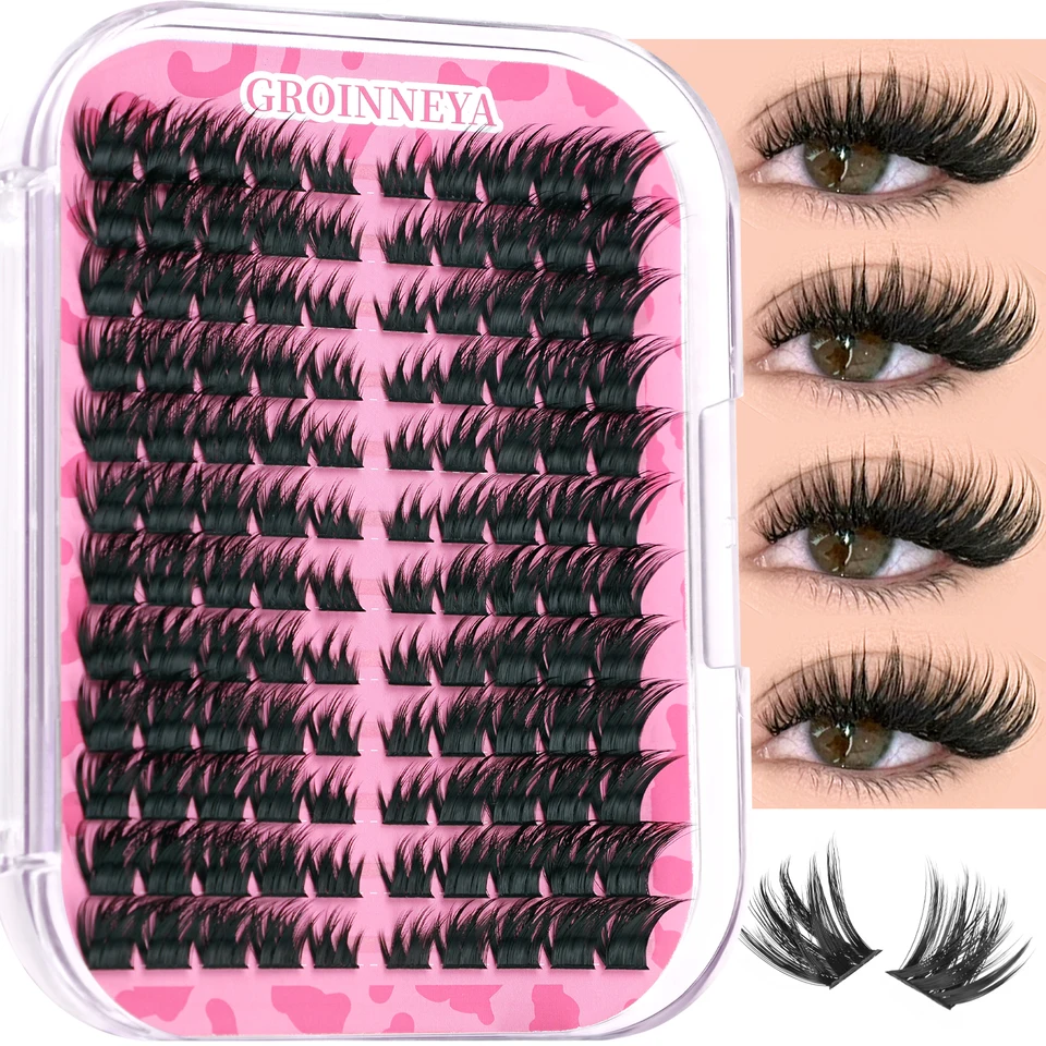 Rizos de pestañas DIY GROINNEYA, mezcla de estilos manga, volumen natural 3