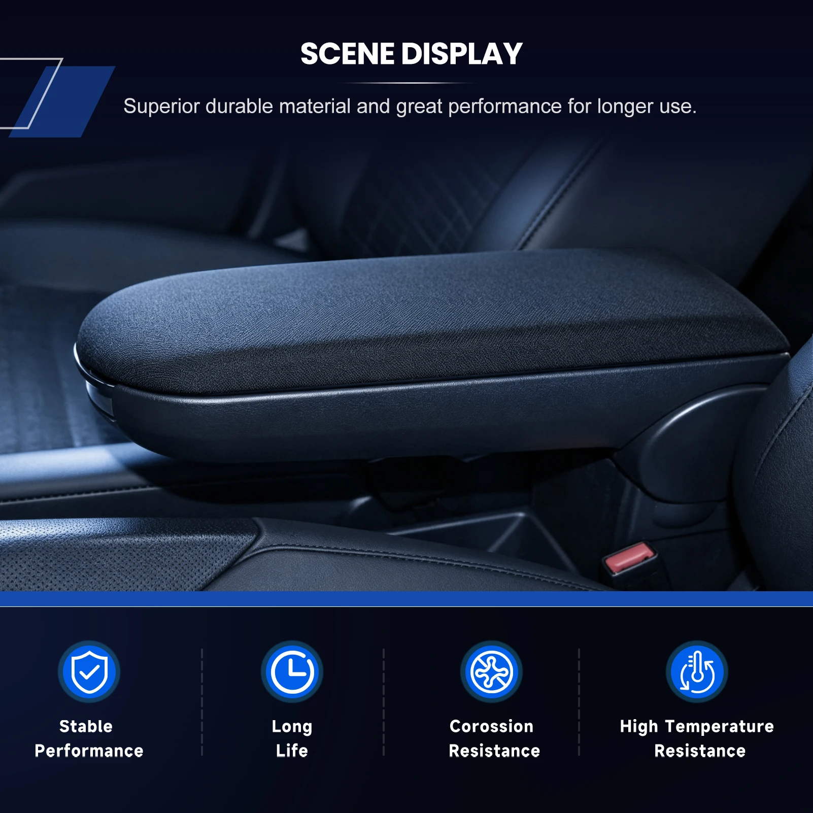 Centre Console Armrest Lid Soft Fabric Armrest Cover Compatible with VW Jetta Golf 4 Mk4 Bora Polo 6R 9N 9N3