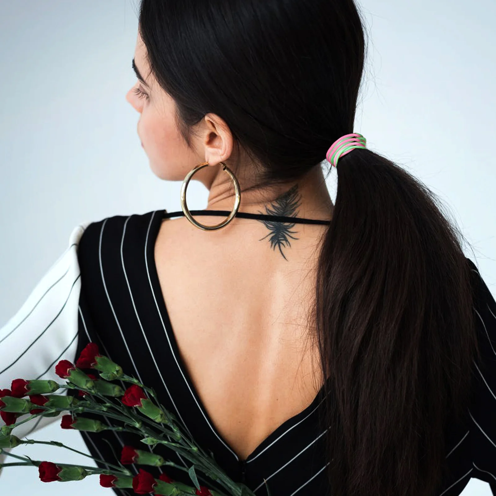 

120 шт. разноцветных силиконовых браслетов-резинок для волос, неоновые, эластичные, светящиеся в темноте, аксессуары для детей и женщин, для вечеринок