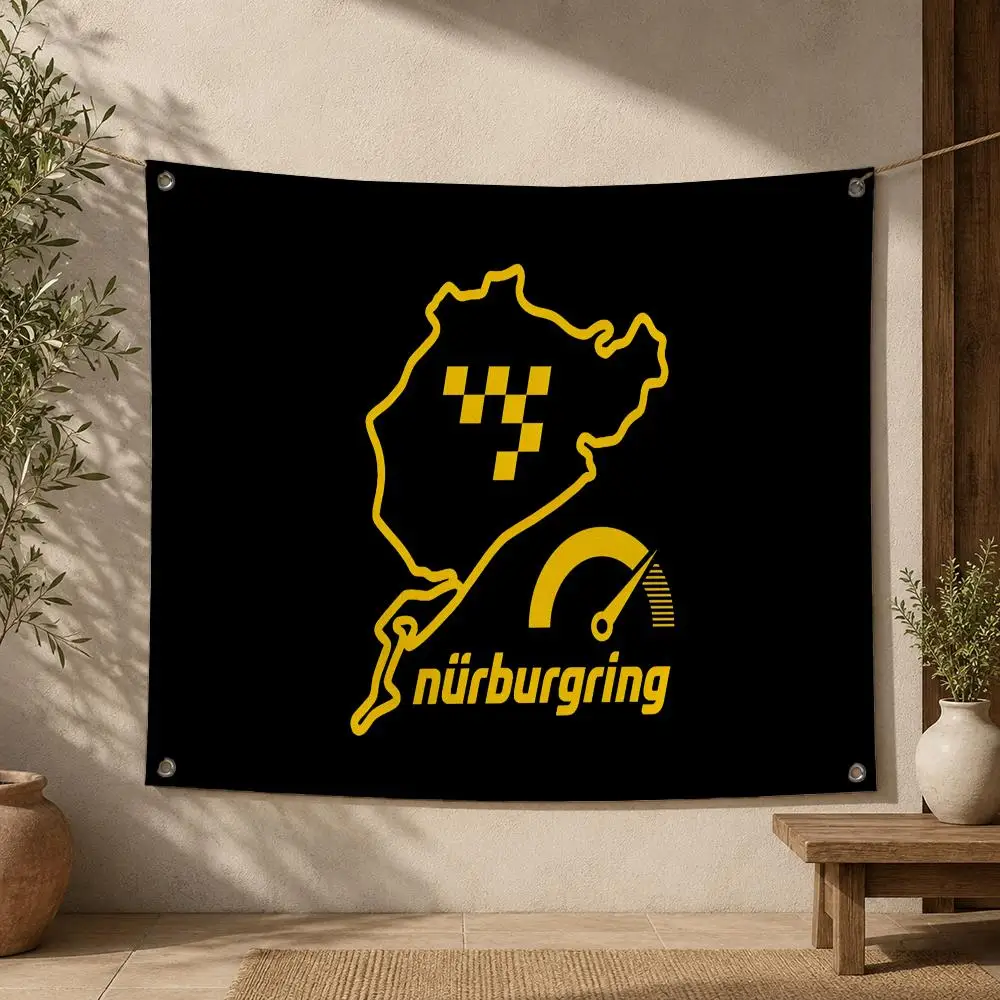 Pattern Nurburgring Flags Home Yard & Garden Decor Banner - Indoor Outdoor Wall Hanging Flag