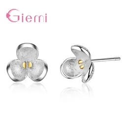 New Fashion Flower Stud Earing Women Daily Jewelry 925 Sterling Silver Cubic Zircon Earrings For Women Oorbellen Joyas