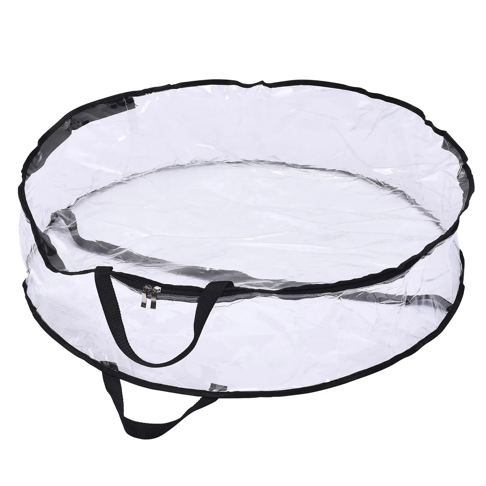 Wreath Garland Storage Bag Foldable Tansparent PVC Black Border Durable Christmas Decor Waterproof Carry Organizer view 6