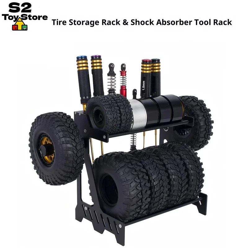 Rc Rc Crawler Tire Storage Rack Aluminum Alloy Multi Function Shock Absorber Tool Holder For Rc Climbing Car
