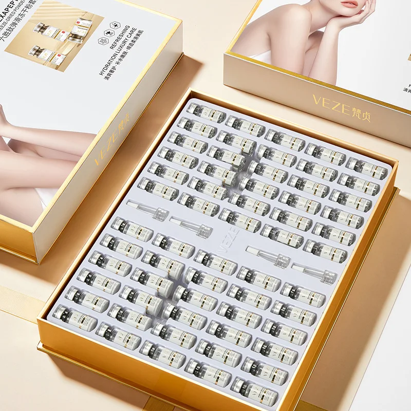 60Pcs Hexapeptide Lyophilized Powder Facial Serum Hydrating Smooth Skin Improve Rough Dullness Oligopeptide Freeze‑Dried Powder