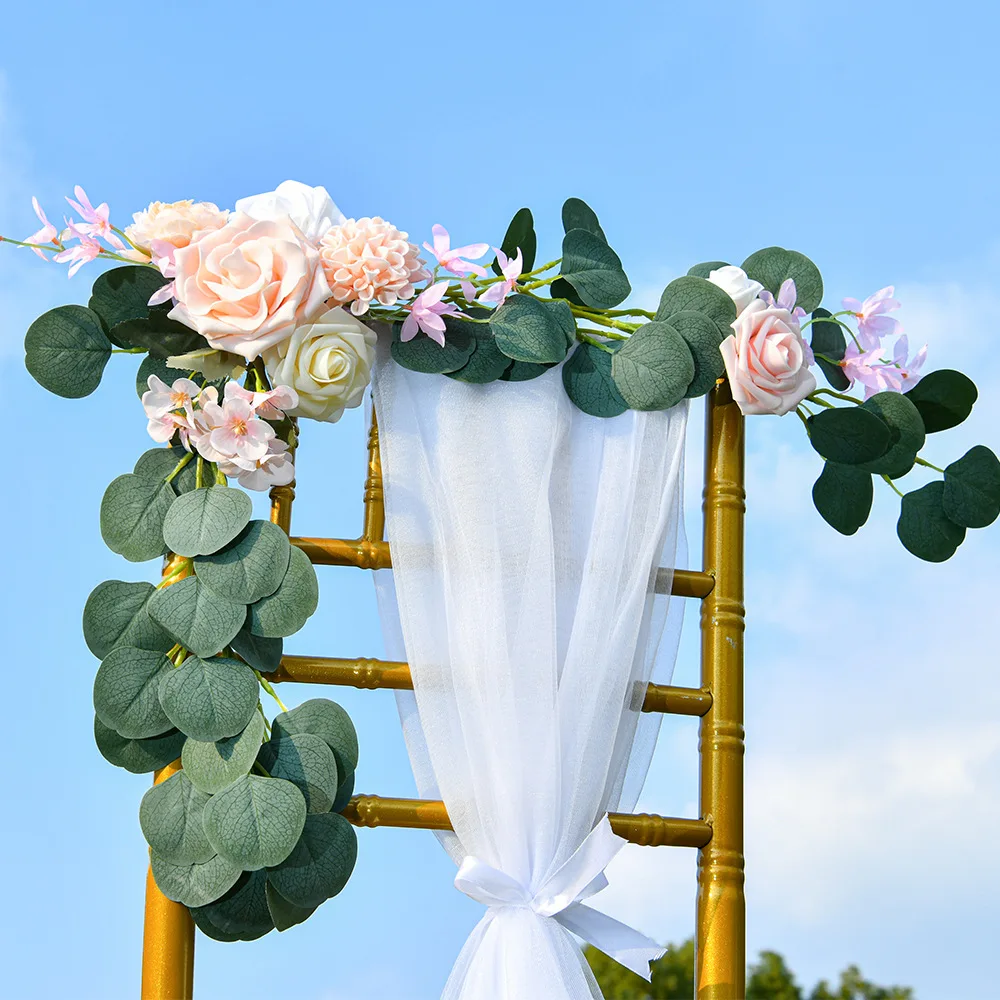 Wedding Chair Back Decoration Floral Outdoor Party Decoration Photography Props Simulated Chair Back Garden Decoration