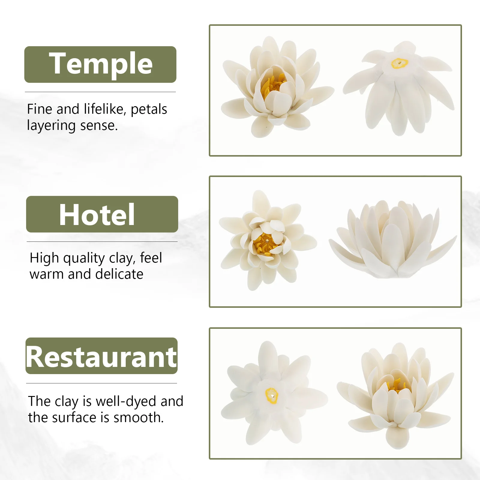 

1Pcs Lotus Shape Incense Burner High Temperature Kilned Ceramic Censer Elegant Home Buddha Supply Dust Collecting Design