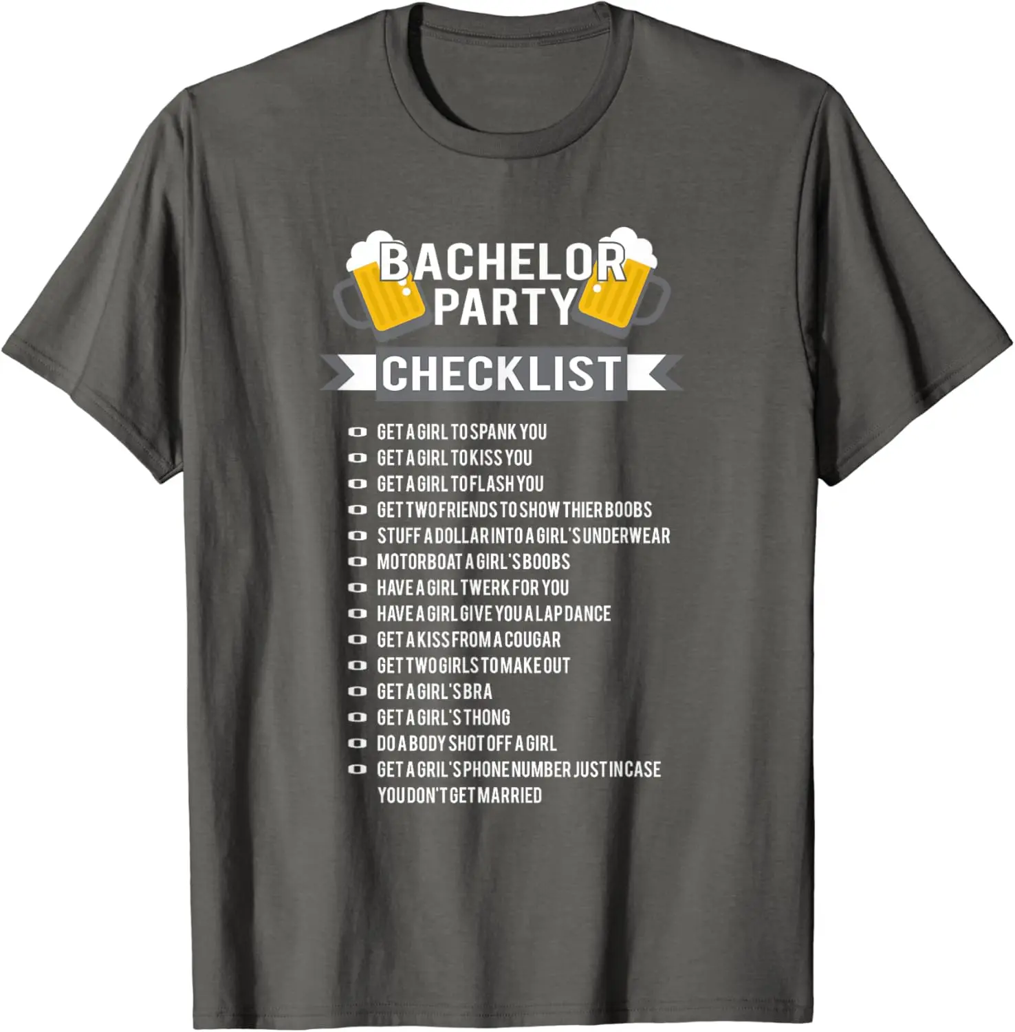 Bachelor Party Checklist Groomsmen Best Man Tee T Shirt