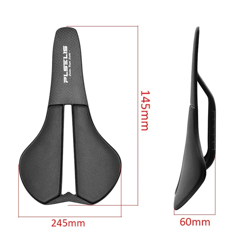 Carbon Saddle for Mtb Bike Hollow Breathable Bicycle Saddle Men Women 105g Ultralight Carbon Fiber Bike Seat Cushion Black