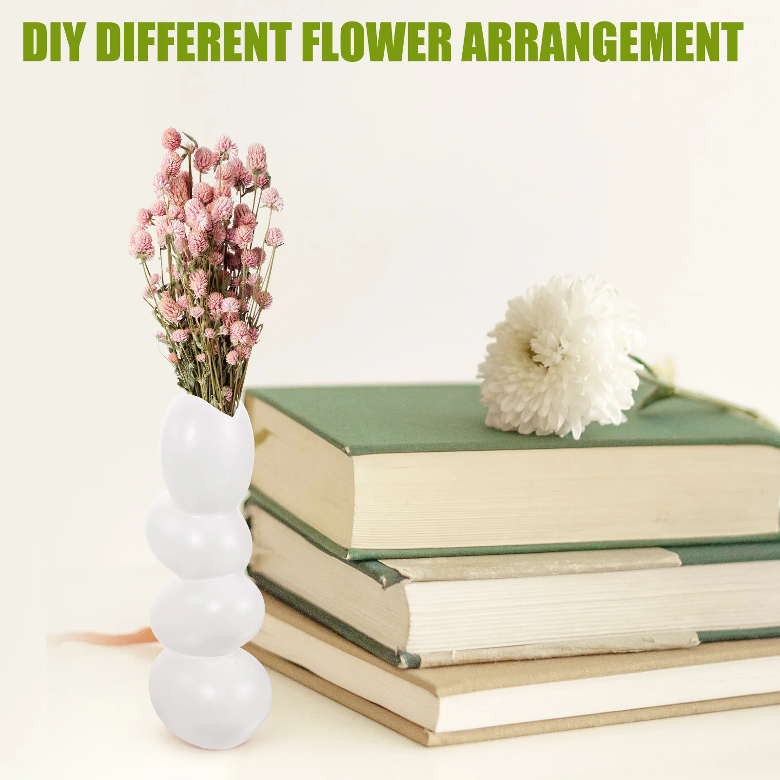 

Ceramic Cobblestones Shaped Vase Nordic Style Abstract Decorative Flower Arrangement Holder for Home Office Bedroom Decor