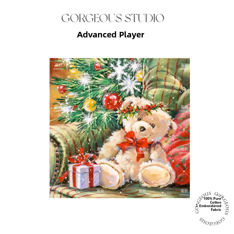 

High CT Precision Printed Cross Stitch Kit Handmade DIY Stress Relief Small Grids Mixed Embroidery Christmas Bear Design