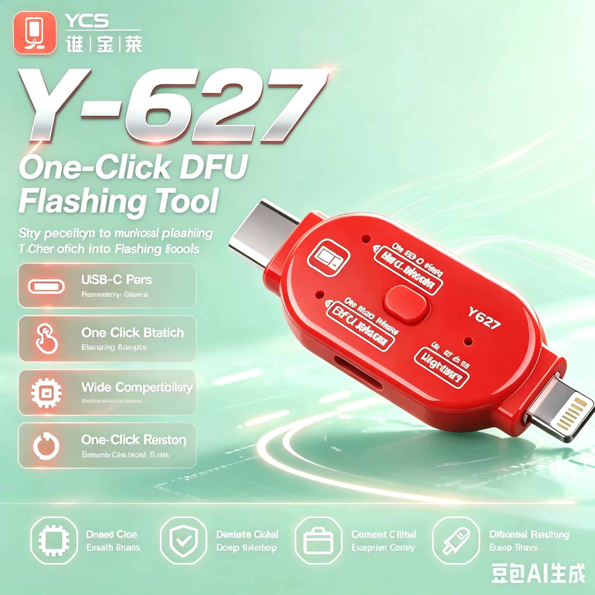 YCS  DFU Flashing Adapter One Key Enter Recovery Odin Mode for Mobile Phone IOS Android System Refurbish Diagnostic Tool Kit
