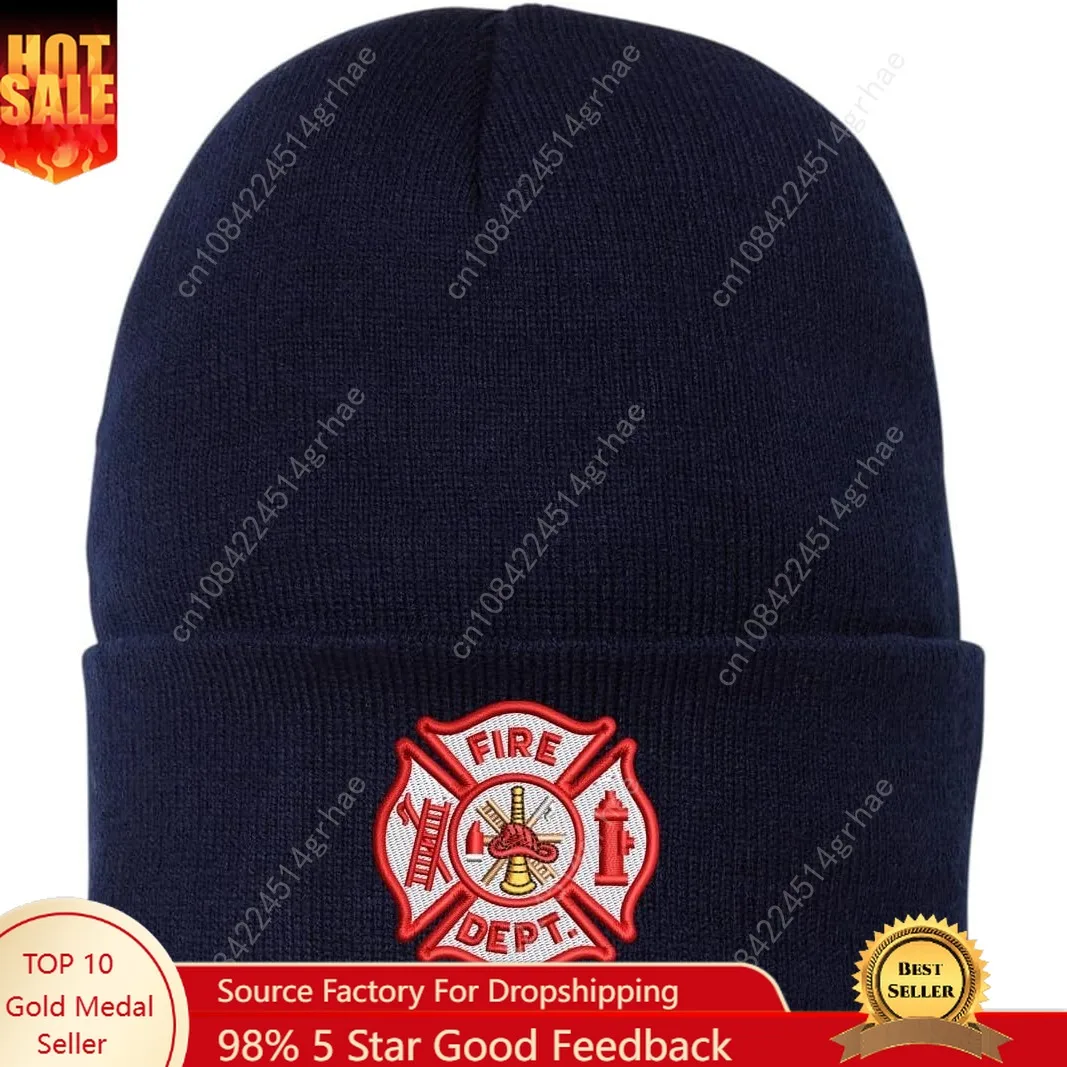 

Fire Department Beanie Embroidered FIRE DEPT Watch Cap Warm Winter Hat for First Responders and Supporters