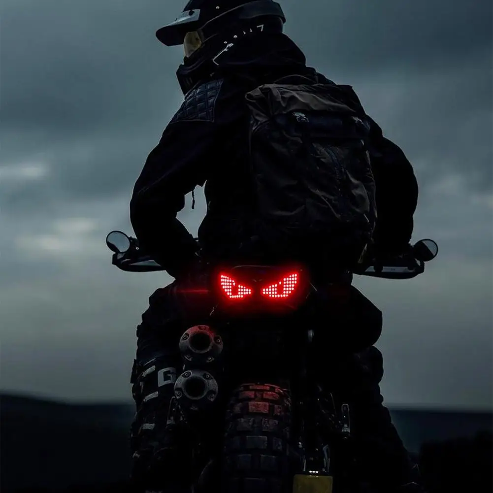 Motorcycle Helmet LED Eye Light RGB Devil's Eye Dynamic Riding Safety Warning Lamp Programmable Helmet LED Signal Light Night
