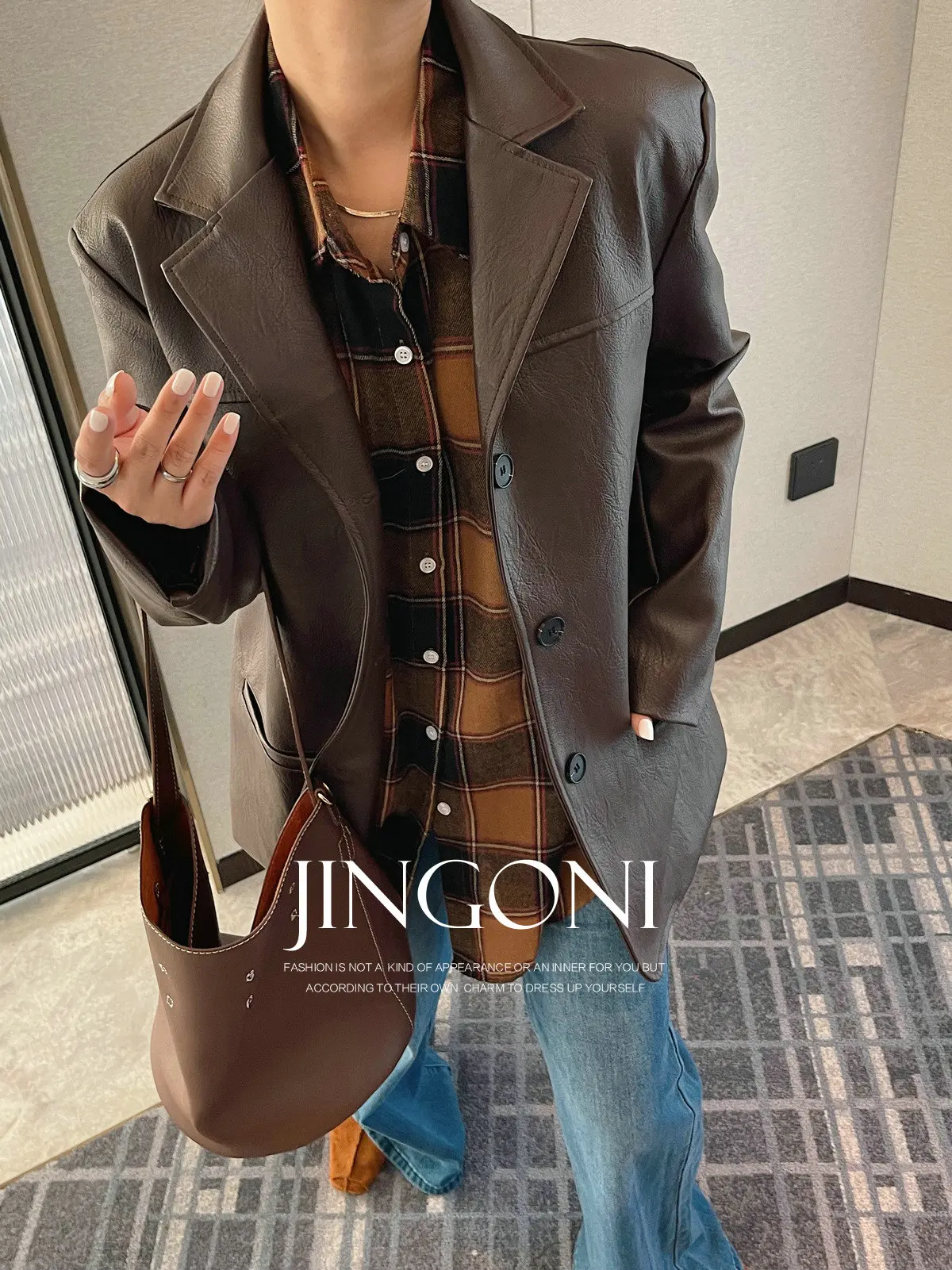 

Leather Jacket Tops Y2K Women Clothing 2024 Woman Winter Fall Korean Style Vintage Elegant Cropped Coat Outerwears New Luxury