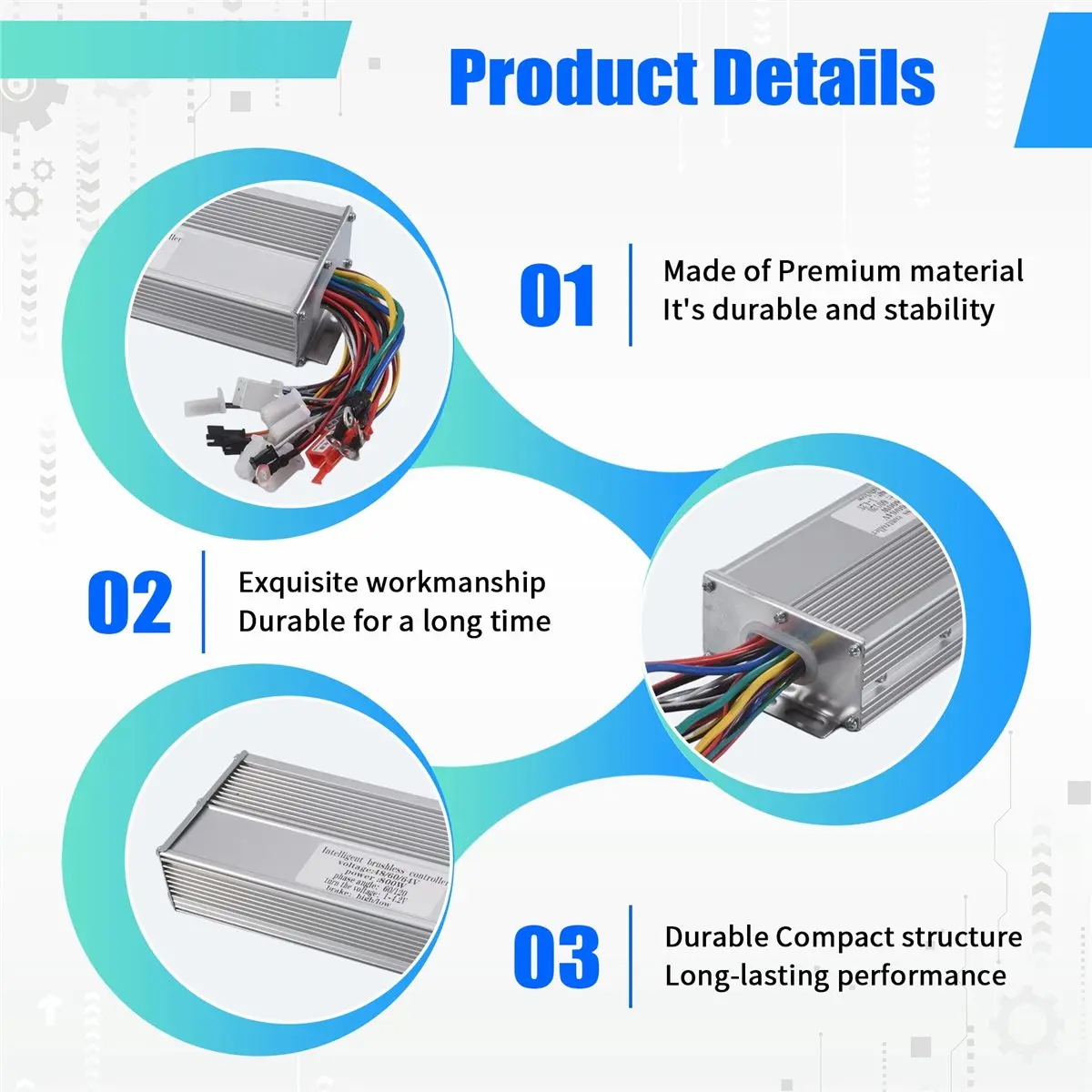 

Контроллер мотор-колеса X07A 48В 60В 64В 800Вт, 15MOSFET, макс. 35А для электровелосипедов, электросамокатов, мотоциклов, контроллер BLDC-мотора