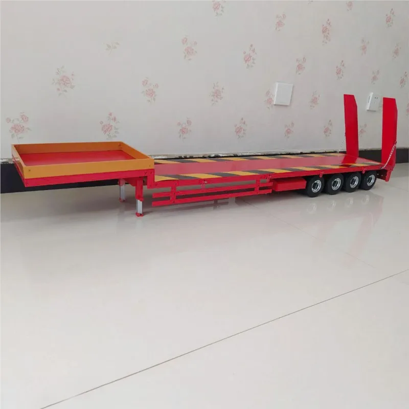 RC Metal 1/14 4-axle Trailer Model Painted Semi-trailer for Remote Control Tractor Truck Car Construction Vehicle Toy TH23239