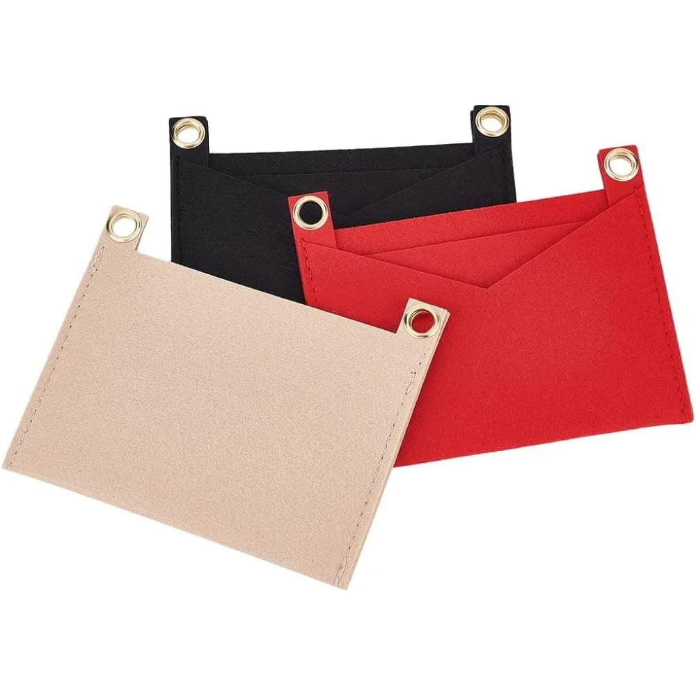 

3 Colors Felt Handbag Insert Liner Purse Organizer Clutch Crossbody Conversion Kit with Eyelets for Kirigami Clutch Envelope