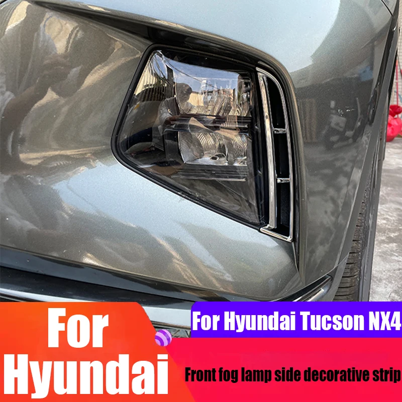 

Для Hyundai Tucson NX4 2021 2022 2023 2024, передняя противотуманная фара, боковая декоративная полоса, модификация, аксессуары для наружного украшения автомобиля