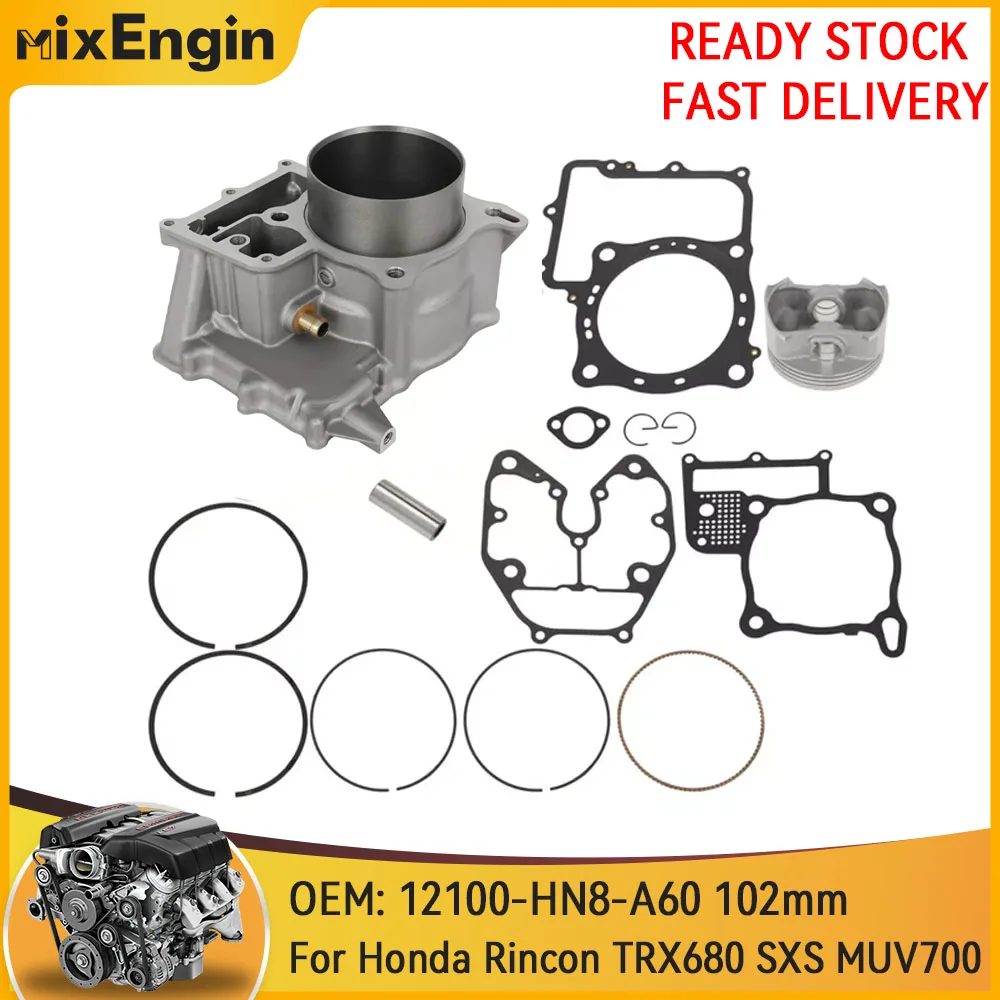 

Motorcycle Engine Cylinder Gasket Kit Bore 102mm For Honda Rincon TRX680 TRX680FA SXS700M4 SXS MUV700 2006-2022 12100-HN8-A60