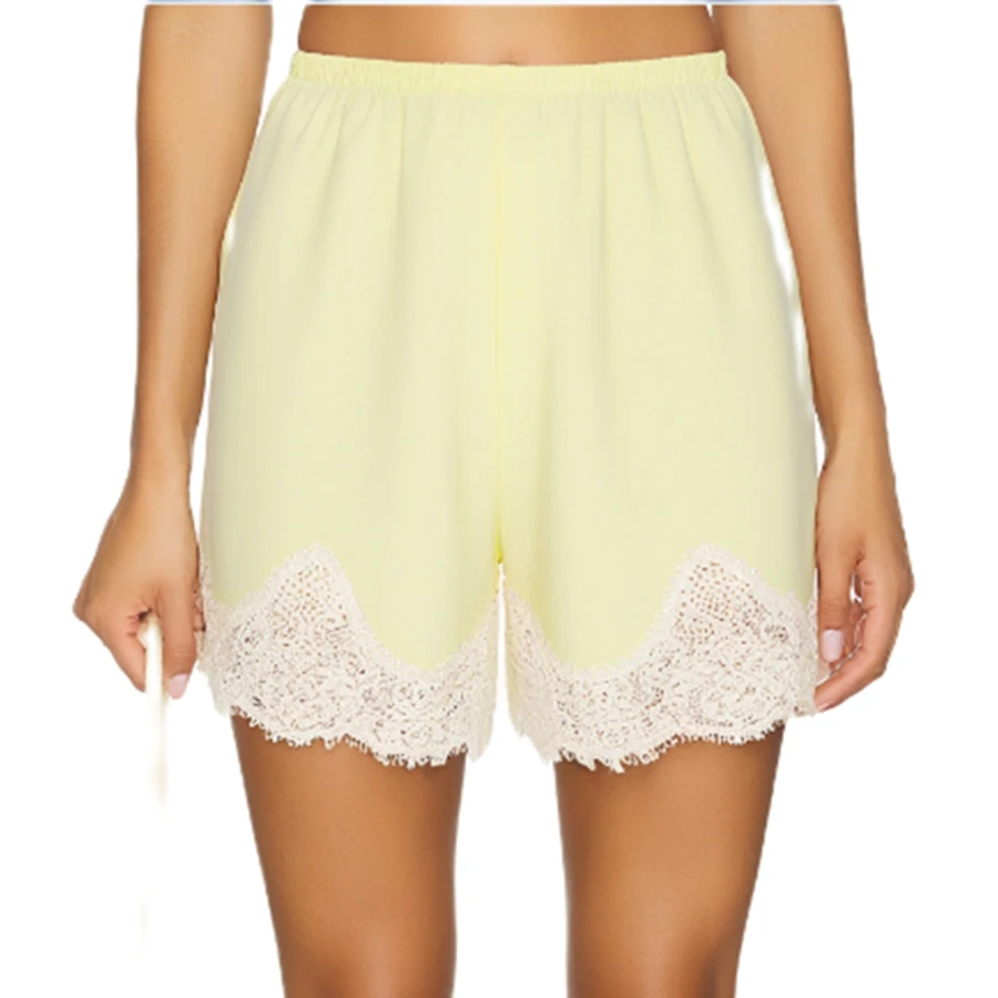 Luxe dames kanten patchwork effen kleur shorts hot losse casual korte ropa paja mujer y2k kleding