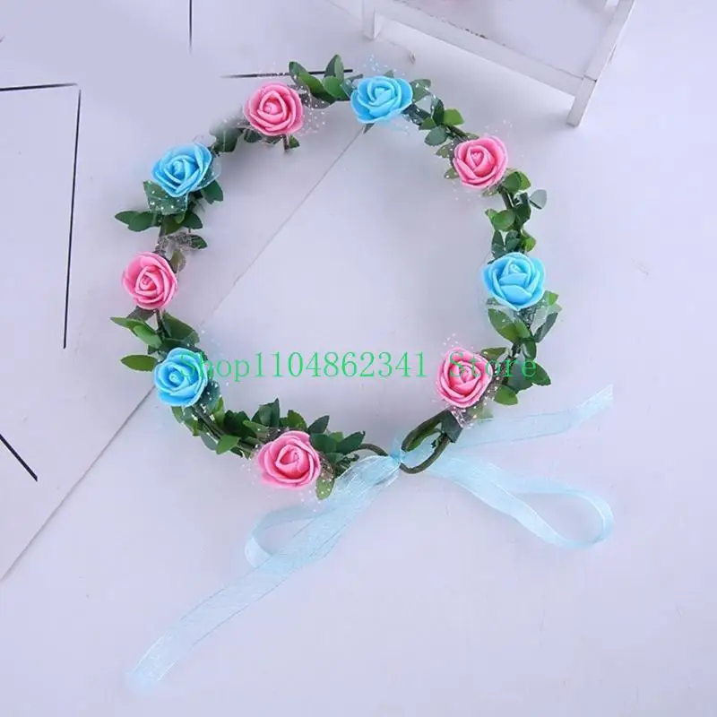 5ASDファッションヘアアッソリーフローラルクラウンヘッドバンドヘアピース結婚やパーティーのためのヘアピース