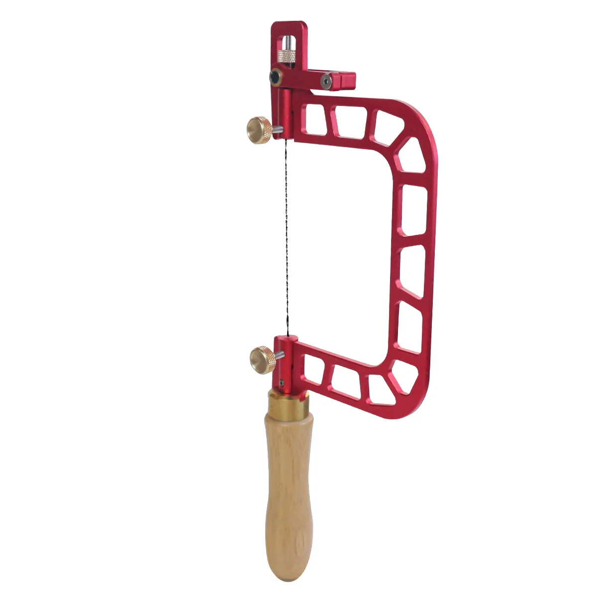 Coping Saw with Cam Lever Tension Aluminum Alloy Frame Fret Saw with Diamond Wire Jigsaws Ceramic Glass Metal Accurate Cutting