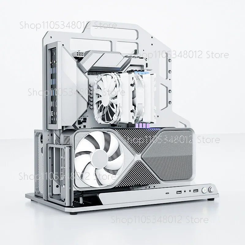 A Aluminum Alloy Metal ATX Minimalist Open Case Computer Water-cooled MATX Handheld EATX Rack ITX