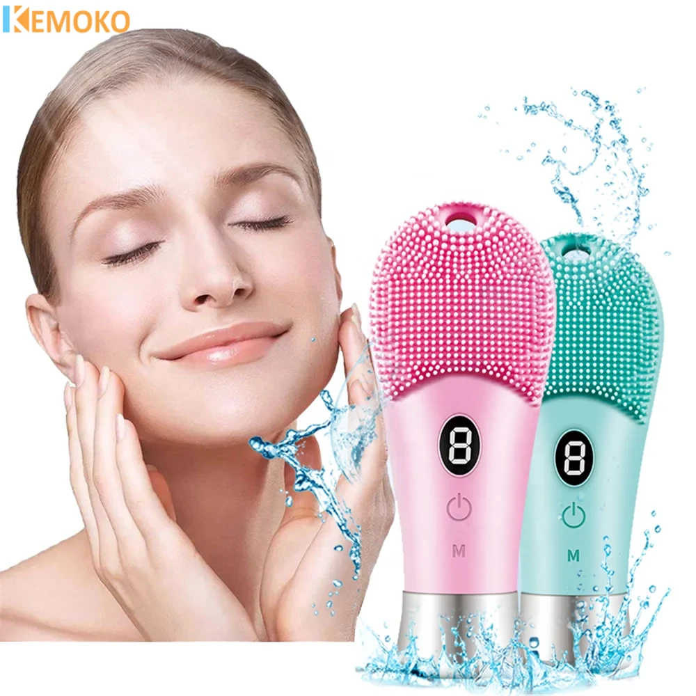 

9 Gear Electric Facial Cleansing Brush Waterproof Silicone Facial Cleaning Brushes Vibration Massage Face Cleaner Skincare Tools