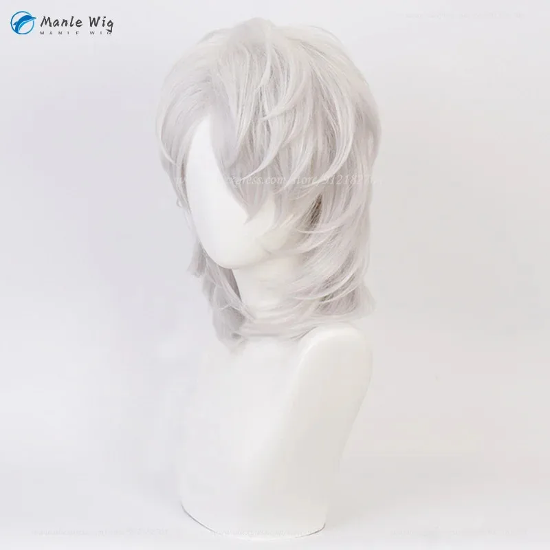 أنيمي أياكي روي سبايدر كوسبلاي قصير فضي كوسبلاي مقاوم للحرارة شعر صناعي لحفلات الهالوين + غطاء شعر مستعار مجاني