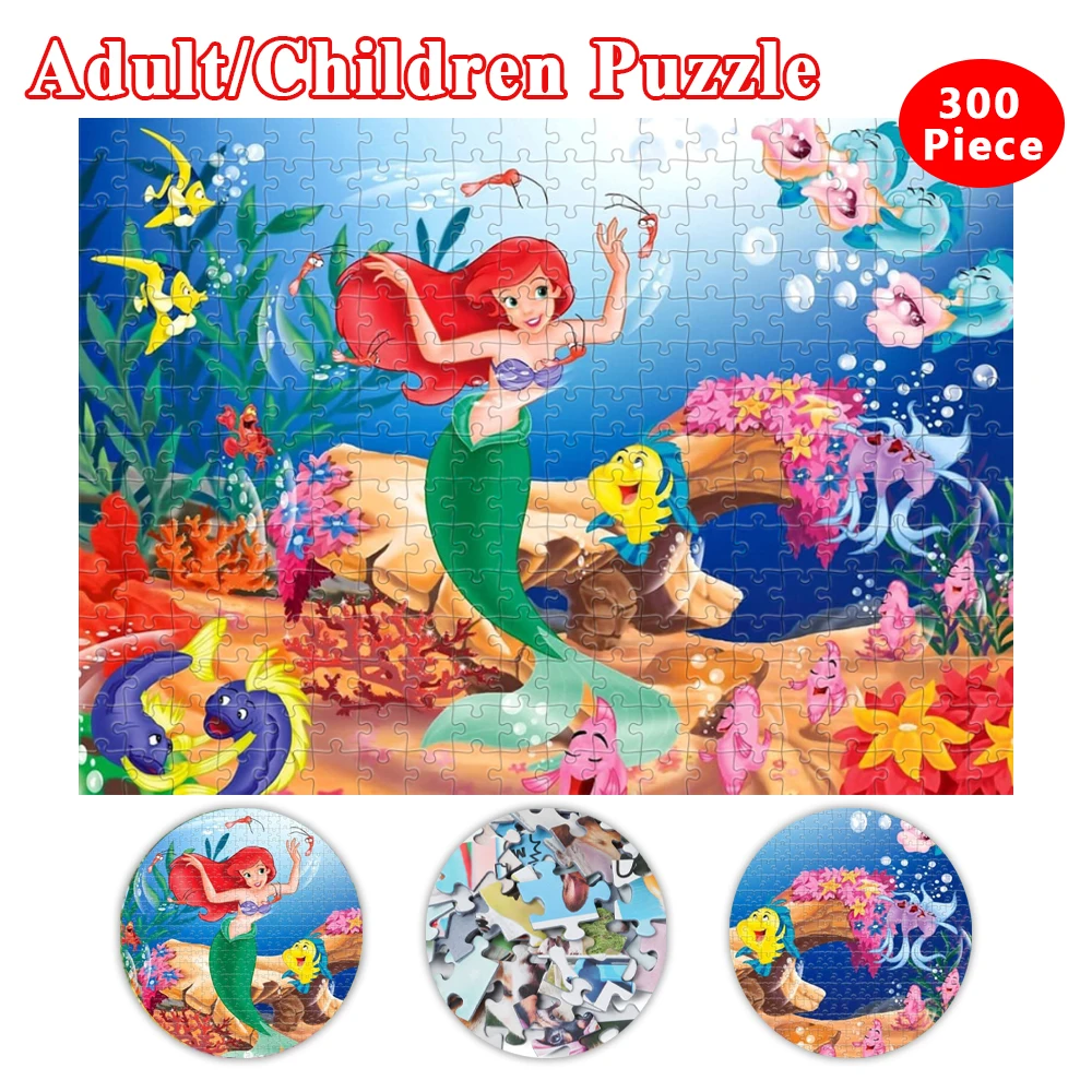 Puzzle La Sirenetta Disney Puzzle in cartone spesso Puzzle da 1000 pezzi per adulti Regali per la famiglia Giocattoli educativi per bambini