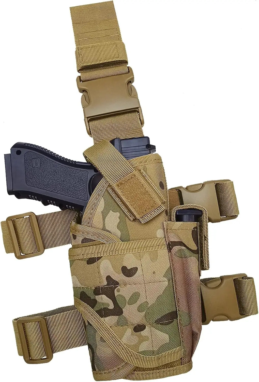 

Tactical Pistol Thigh Gun Holster with Drop Leg Holster Right Hand Adjustable for Hunting and Outdoor Activities