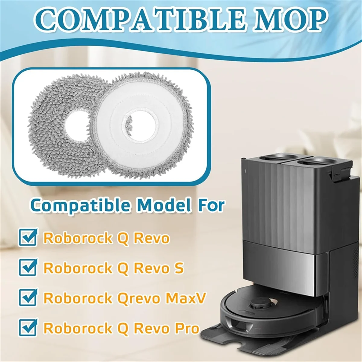 ロボット掃除機用モップパッド,交換部品,Roborock q revo,qrevo pro,qrevo s,qrevo curv,qrevo maxv