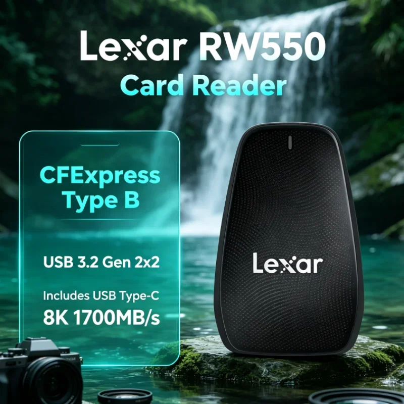 Lexar RW550 High Speed USB Type-C USB 3.2 Gen 2x2 CFexpress Type B Reader 8K 20Gbps Card Reader for 8K Video Transfer