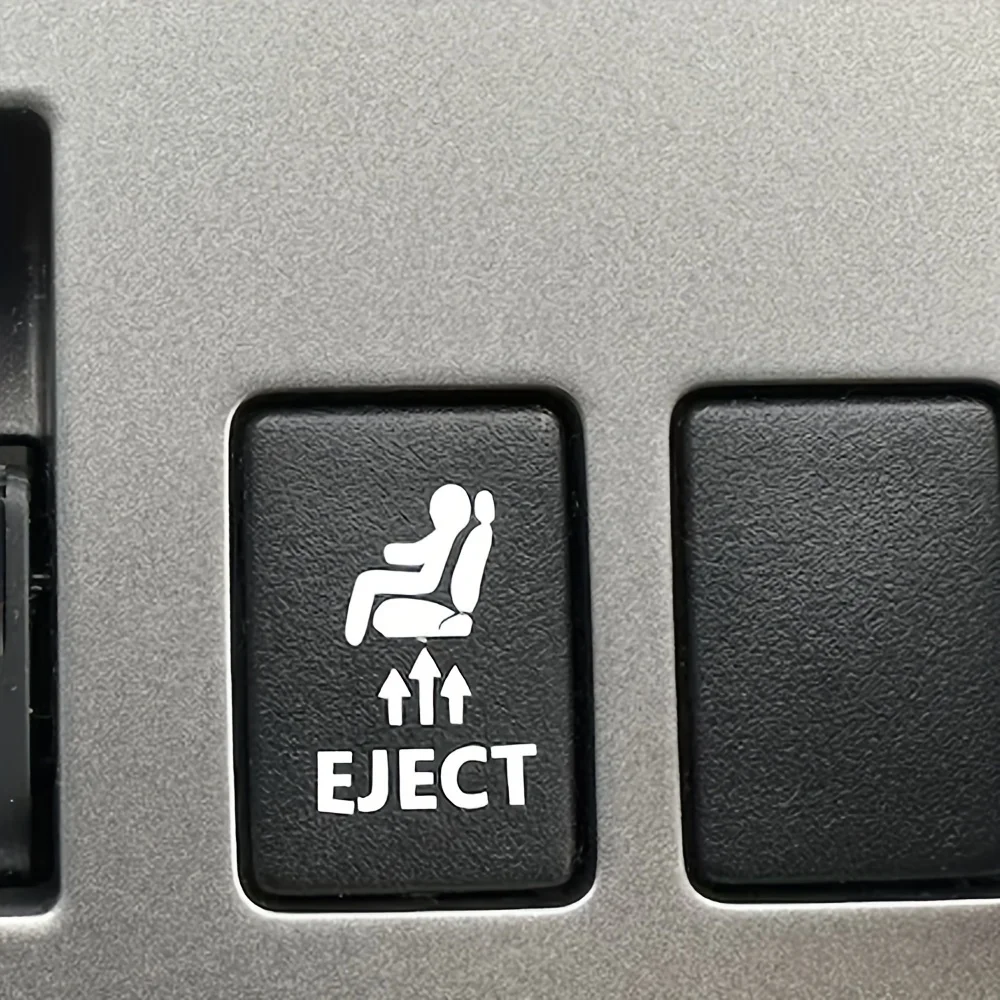 4pcs Funny Eject Seat Button Sticker Car Dashboard Decal Passenger Ejection Label Interior Decoration Waterproof Sticker