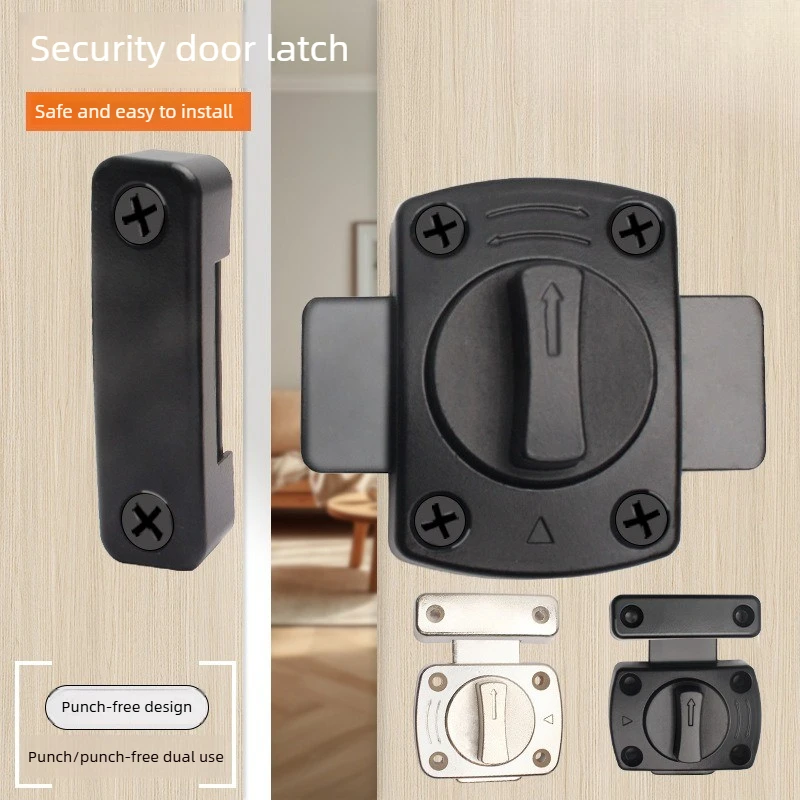 1pc Upgrades Rotating Bolts Secure Locks Pet Safety Lock Heavy Duty Rotating Latches Bathroom Privacy Lock set for Door