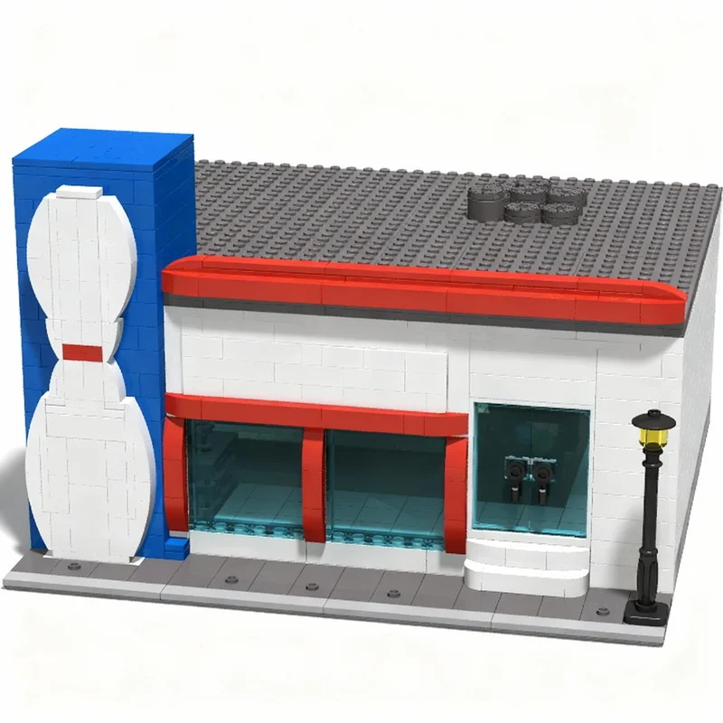 

1061pcs MOC Modern Bowling Alley Modular Streetscape Model Building Blocks Construction Toy Christmas Gifts DIY Creative Idea