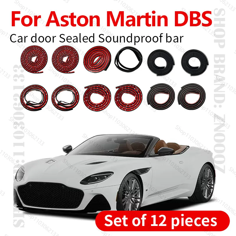 

For Aston Martin DBS Car Door Seal Strip Rubber Double Layer Sealing Protector Soundproof Dustproof Seal Strip 12PCS Set