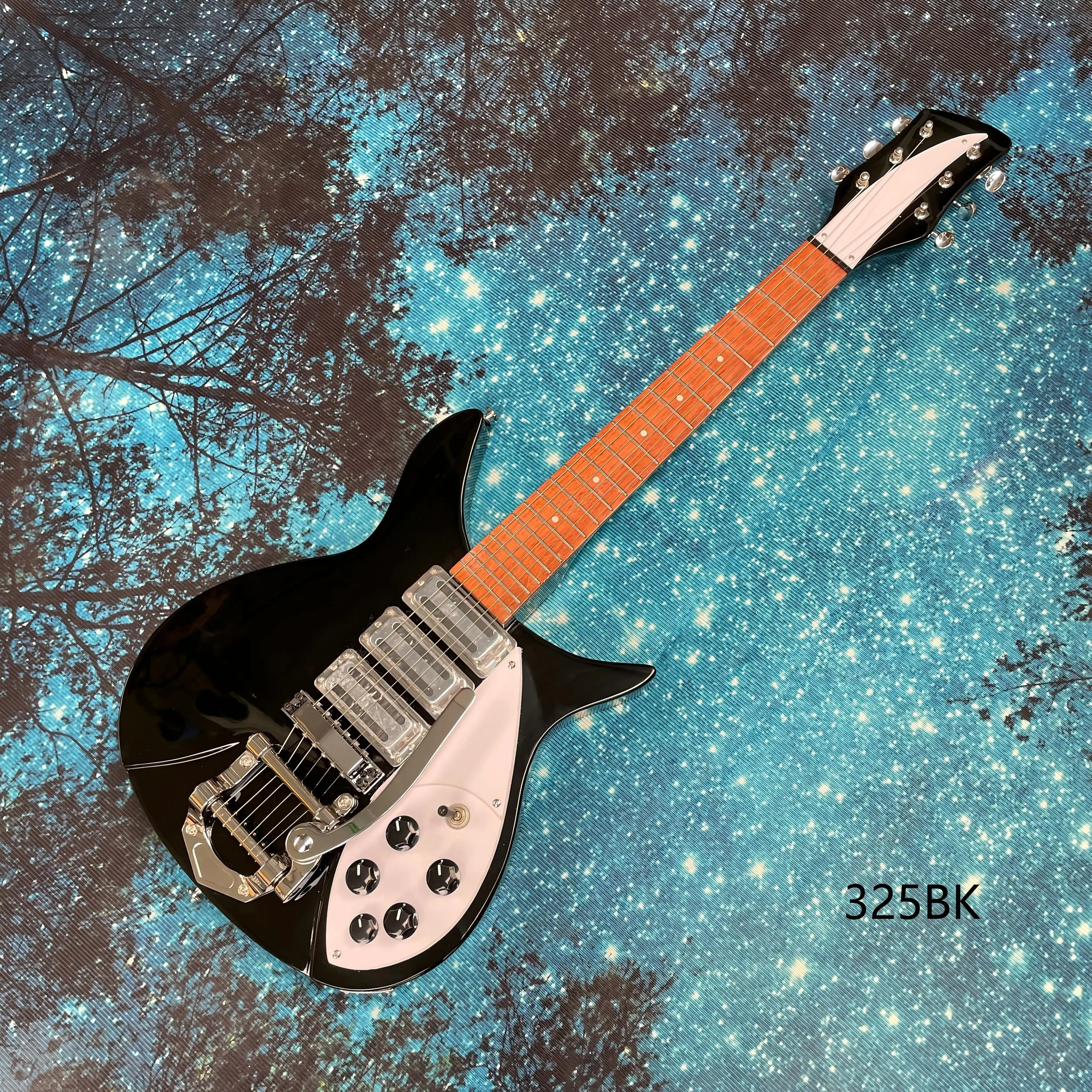 Black lacquer electric guitar, rosewood fingerboard guitars, 21-fret maple neck electric guitarra