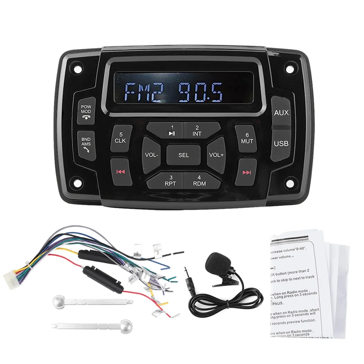 

12V Boat Media MP3 Player Marine Stereo Waterproof Bluetooth Audio Radio FM AM Receiver IP66 Waterproof Boat Accessory