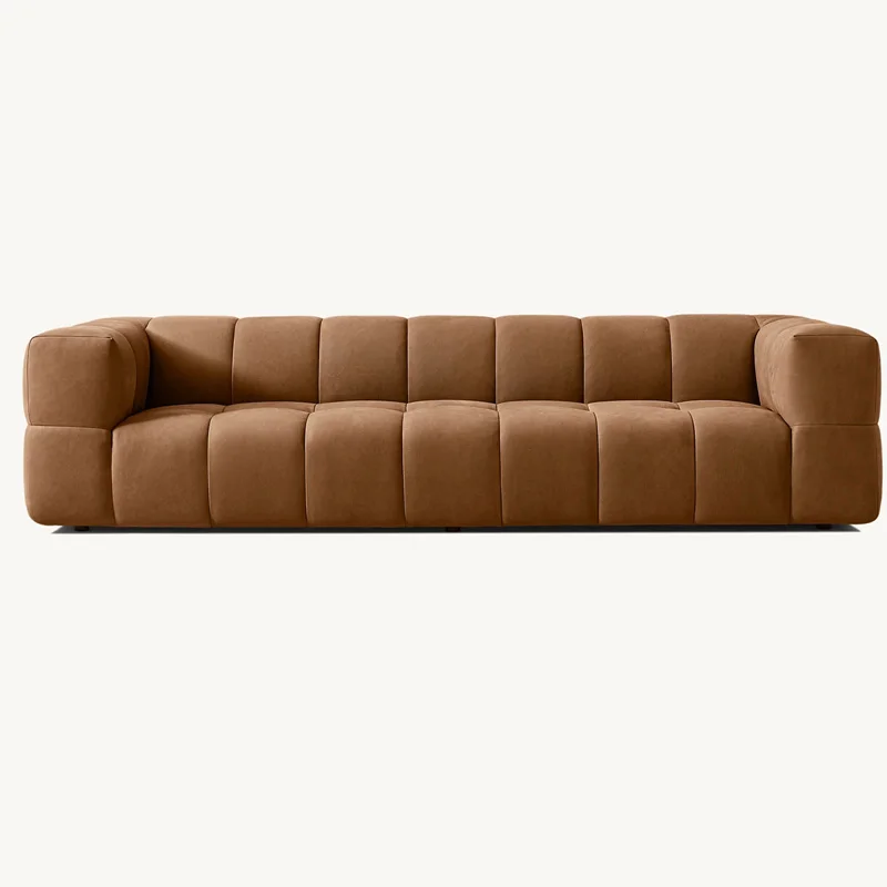 xx-RH DARIO Sectional Sofa Set Modern Curved Design with Brown Genuine Leather High-End Luxury Living Room Furniture