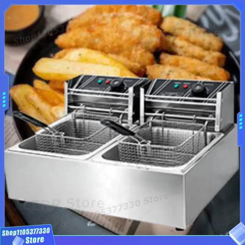 Commercial Double Tank Electric French Fryer for Restaurant Potato Chip Deep Fryer Machine Gas Powered Kitchen Equipment