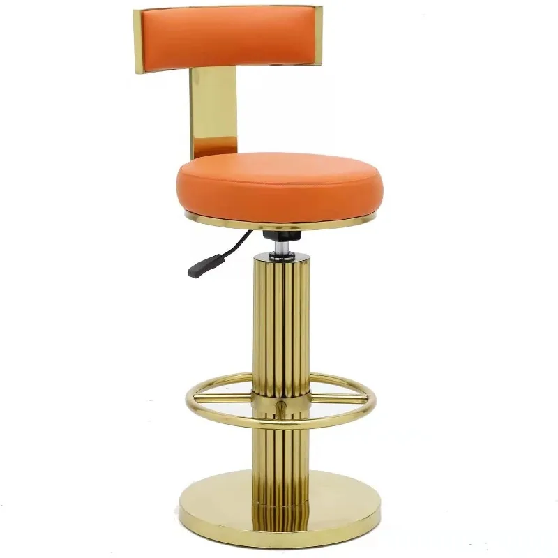 

Counter height bar stool with backrest, modern adjustable height bar stool swivel bar chair