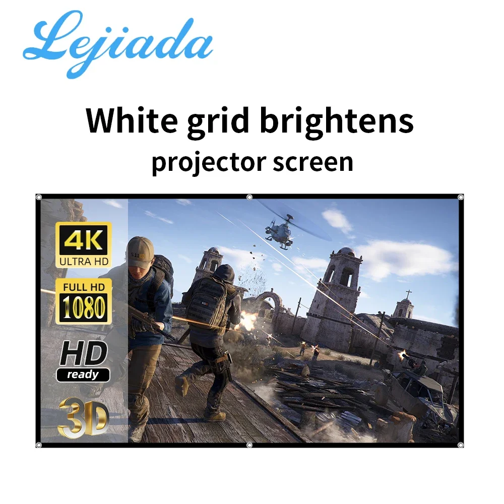 LEJIADA 160 degree veiwing New White Grid Anti-light ALR Curtain 300 inch Motorized Projection Screen for  Home Office Movie