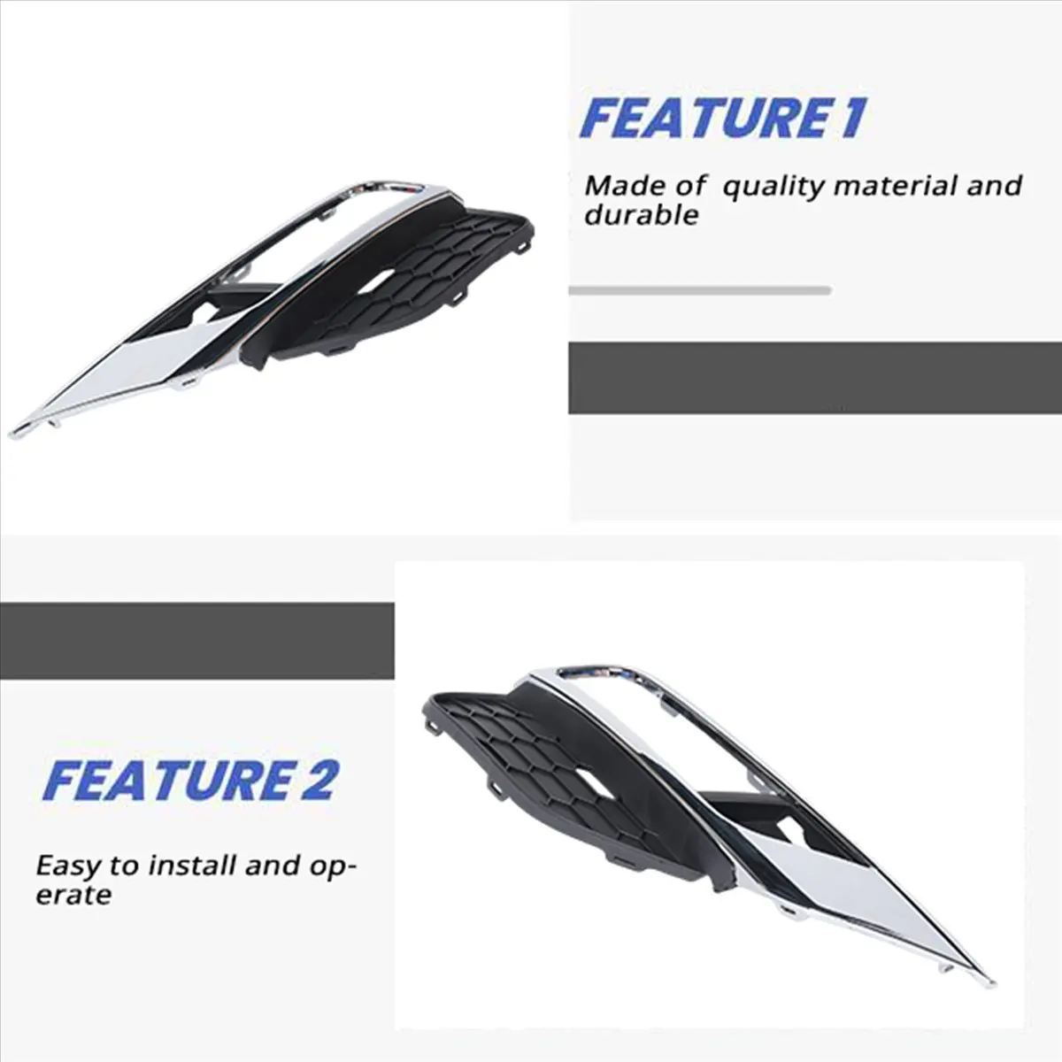 52w-ブラック-シルバー-2個入り-フロントバンパーフォグライトカバートリム-左-右-ホンダ-cr-v-crv用、自動車部品＆アクセサリー