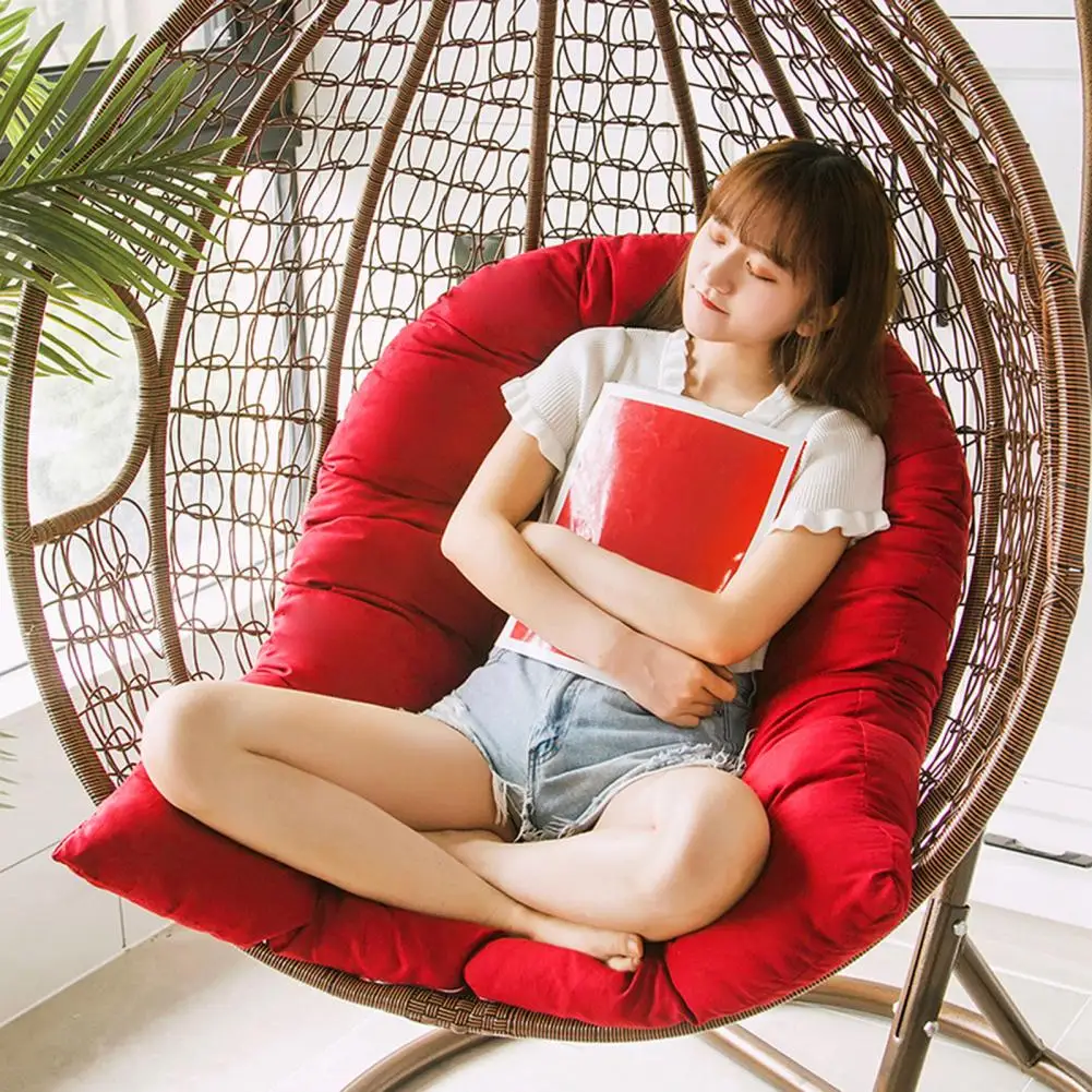 Hanging Chair Cushion Hanging Egg Chair Cushion Replacement with Washable Cover Thickened Outdoor Seat Mat Comfortable Office