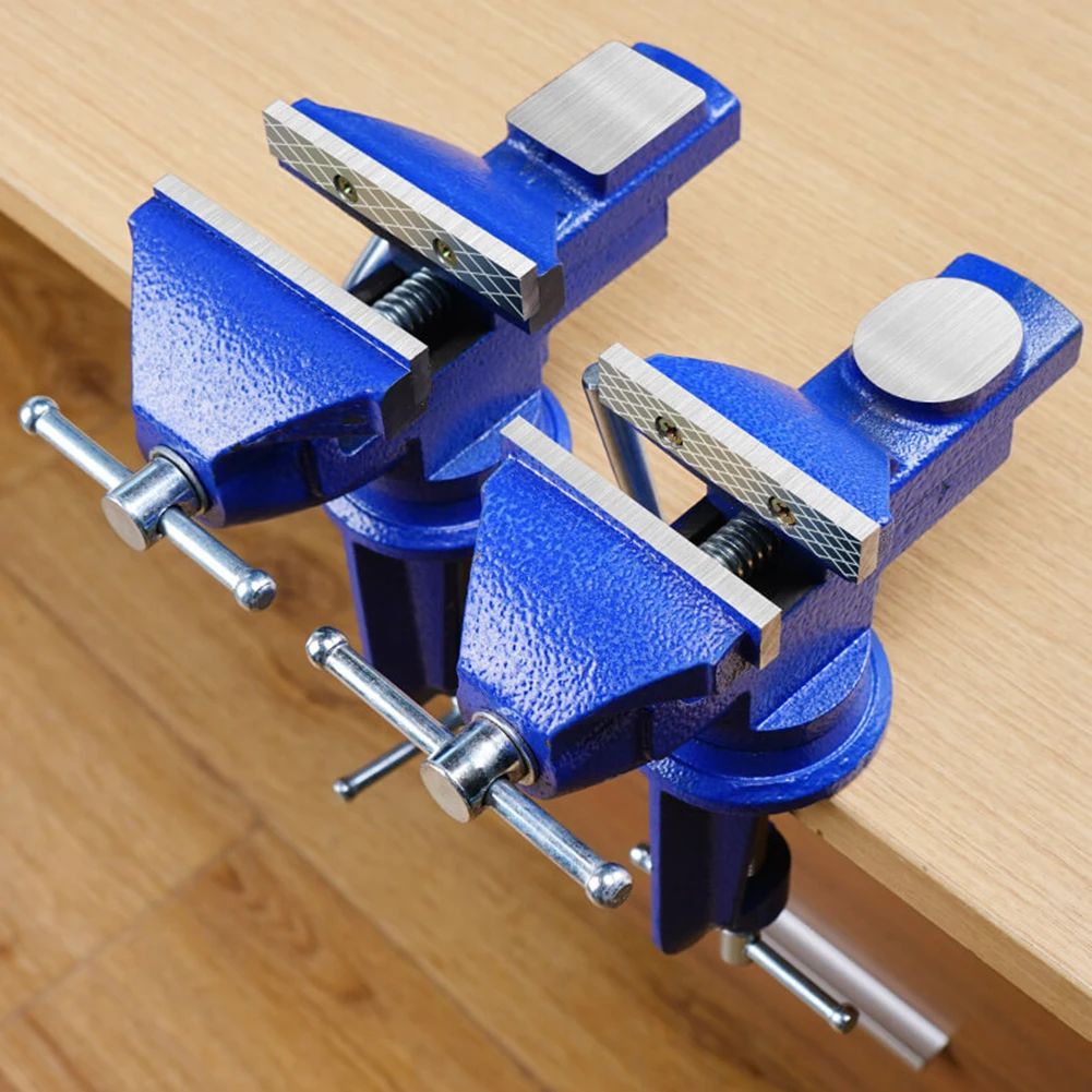 Table Vise Vice Mini Duty Mechanic Clamp-on Table Vise 360-Degree Swivel Base Cast Iron Table Top Clamp Press Vice With Anvil
