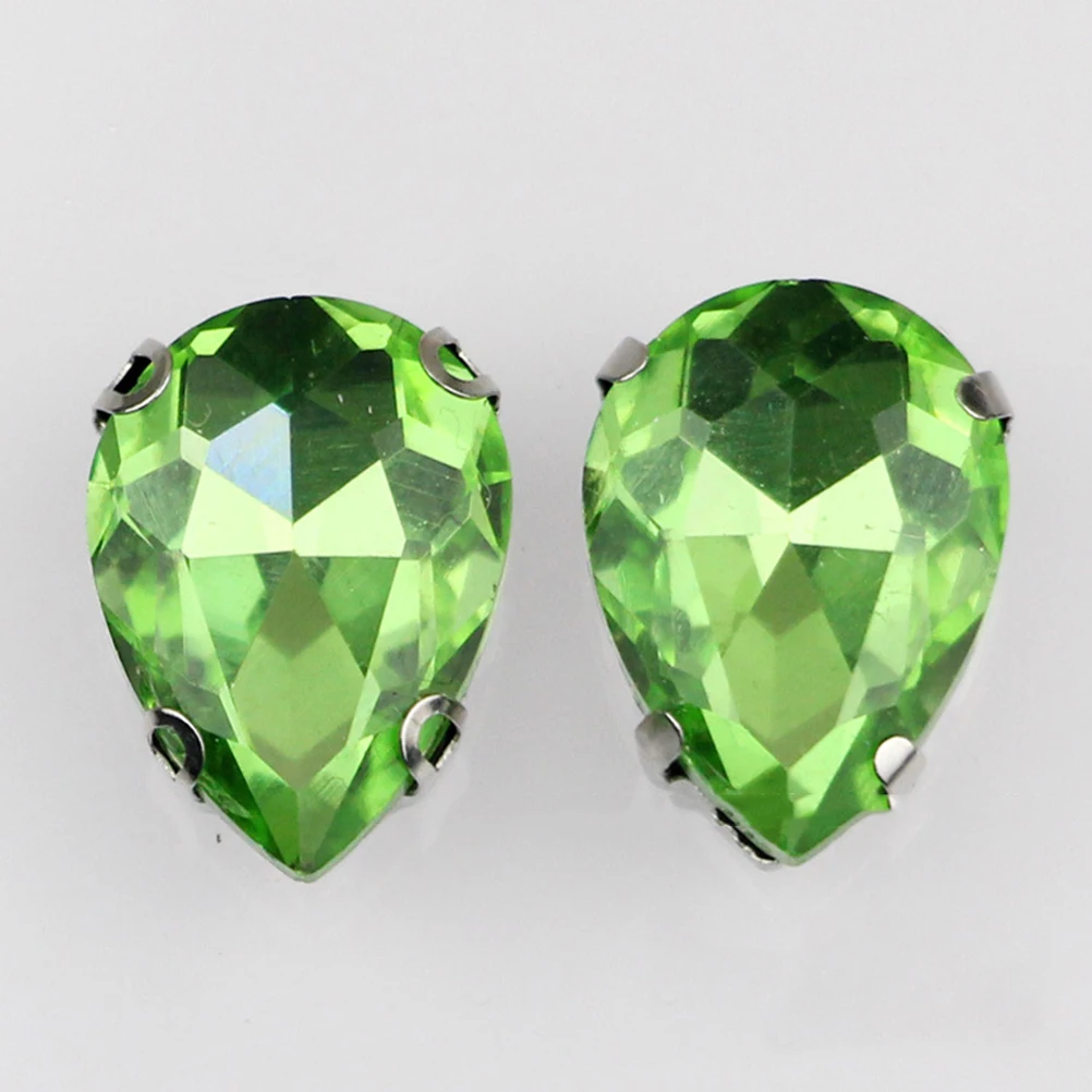 

50 Pcs Water Drop Glass Claw Drill Sewing Rhinestones Teardrop for Garment Crystal