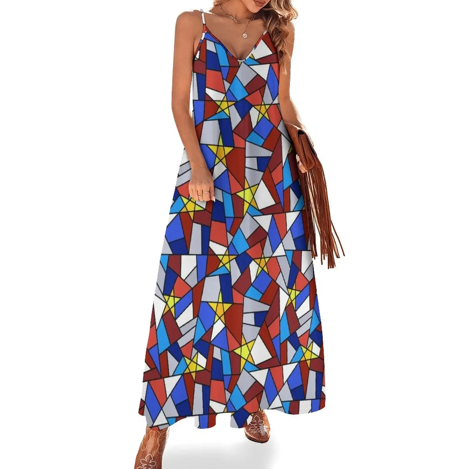 

Acadian Flag Mosac Sleeveless Dress women's summer dresses 2025 women evening dress