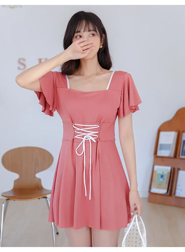 Women's One-piece Dress Style Fashionable Conservative Solid Color Vacation Swimsuit